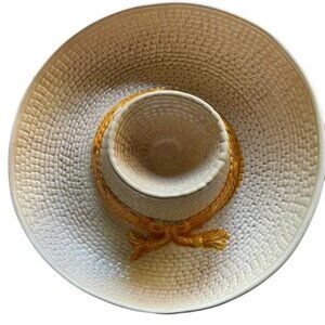 Vtg 1986 METLOX Chip and Dip Sombrero Ceramic EUC California Pottery salsa bowl
